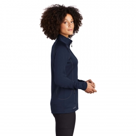 Eddie Bauer EB247 Ladies Smooth Fleece Base Layer Full-Zip - River Blue