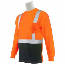ERB by Delta Plus 9007SB Type R Class 2 Black Bottom Long Sleeve Safety Shirt - Orange