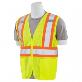 ERB by Delta Plus S381 Type R Class 2 Two-Tone Surveyor Safety Vest with D-Ring Slot - Yellow/Lime