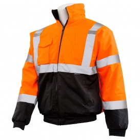 ERB W105 Type R Class 3 Black Bottom Safety Jacket - Orange/Black