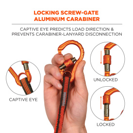 Ergodyne Squids 3104F(x) Tool Lanyard - Carabiner and Choke Loop - 10lbs