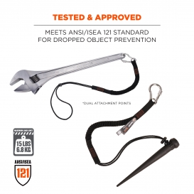 Ergodyne Squids 3105 Single Carabiner Tool Lanyard - Black