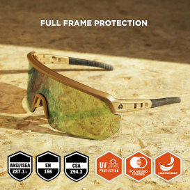 Ergodyne Aegir 55212 Safety Glasses - Matte Desert Frame - Color Enhancing Mirror Yellow Lens