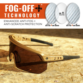 Ergodyne Aegir 55220 Safety Glasses - Matte Desert Frame - Enhanced Anti-Fog Bronze Lens