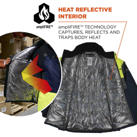 Ergodyne N-Ferno 6464 Insulated Freezer Jacket with AmpliFIRE Heat Reflective Lining - Navy
