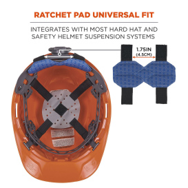 Ergodyne Chill-Its 6613 Hard Hat Cooling Ratchet Pad - Moisture Wicking