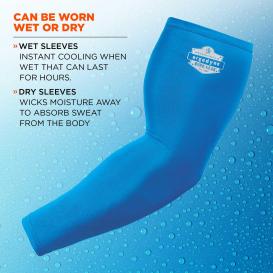 Ergodyne Chill-Its 6690 Cooling Arm Sleeves - Blue
