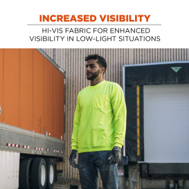 Ergodyne GloWear 8093 Non-ANSI Essential Long Sleeve T-Shirt - Lime