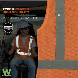 Ergodyne GloWear 8210ZW-S Type R Class 2 Womens Safety Vest - Orange