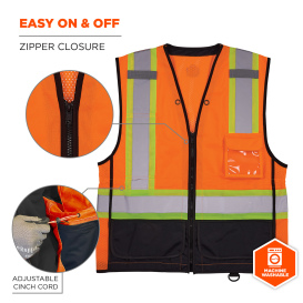 Ergodyne GloWear 8251HDZBK Type R Class 2 Two-Tone Hi-vis Safety Vest - Orange