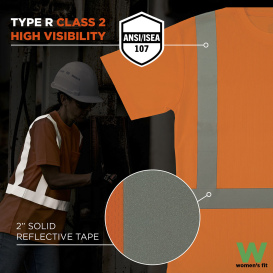 Ergodyne GloWear 8274 Type R Class 2 Women\'s Essential Short Sleeve T-Shirt - Orange