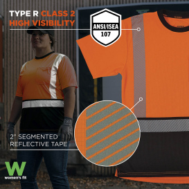 Ergodyne GloWear 8276BK Type R Class 2 Essential Black Bottom Safety Shirt - Orange