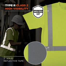 Ergodyne GloWear 8282 Type R Class 2 Essential Short Sleeve T-Shirt - Lime