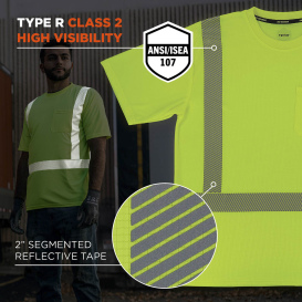 Ergodyne GloWear 8292 Type R Class 2 Performance Hi-Vis Safety Shirt - Lime