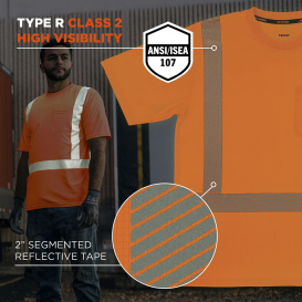 Ergodyne GloWear 8292 Type R Class 2 Performance Hi-Vis Safety Shirt - Orange