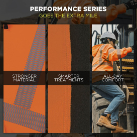 Ergodyne GloWear 8318BK Type R Class 3 Performance Black Bottom Zipper Hooded Sweatshirt - Orange