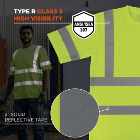 Ergodyne GloWear 8367 Type R Class 3 Essential Short Sleeve T-Shirt - Lime