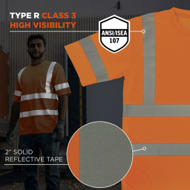 Ergodyne GloWear 8367 Type R Class 3 Essential Short Sleeve T-Shirt - Orange
