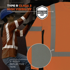 Ergodyne GloWear 8368 Type R Class 3 Essential Long Sleeve T-Shirt - Orange