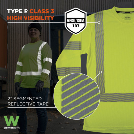 Ergodyne GloWear 8387 Type R Class 3 Performance Long Sleeve T-Shirt - Lime