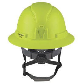 Ergodyne Skullerz 8963 Type II Class E Full Brim Safety Helmet - Ratchet Suspension - Yellow/Lime