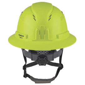 Ergodyne Skullerz 8964 Type II Class C Full Brim Safety Helmet - Ratchet Suspension - Yellow/Lime