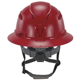 Ergodyne Skullerz 8964 Type II Class C Full Brim Safety Helmet - Ratchet Suspension - Red