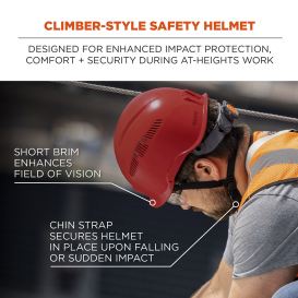 Ergodyne Skullerz 8977 Type 2 Class C Safety Helmet with Adjustable Venting - Red