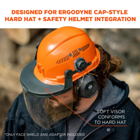 Ergodyne Skullerz 8994 Hard Hat Face Shield with Adapter for Cap Style - Clear