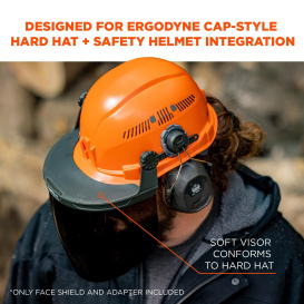 Ergodyne Skullerz 8994 Hard Hat Face Shield with Adapter for Cap Style - Smoke