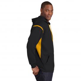 Sport-Tek F246 Tech Fleece Hooded Sweatshirt - Black/Gold