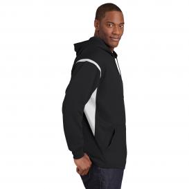 Sport-Tek F246 Tech Fleece Hooded Sweatshirt - Black/White