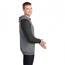 Jerzees 90M Snow Heather French Terry Raglan Hoodie - Charcoal/Black
