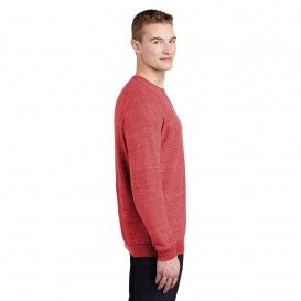 Jerzees 91M Snow Heather French Terry Raglan Crew - Red