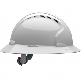 JSP Evolution 6161V Deluxe Full Brim Vented Hard Hat - Wheel Ratchet Suspension - White