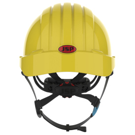 JSP Evolution EV6252SV Deluxe Vented Short Brim Safety Helmet - Wheel Ratchet Suspension - Yellow