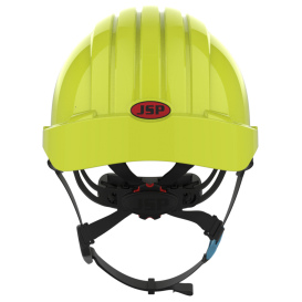 JSP Evolution EV6252SV Deluxe Vented Short Brim Safety Helmet - Wheel Ratchet Suspension - Hi-Vis Yellow