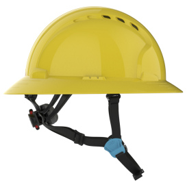 JSP Evolution 6262V Deluxe Full Brim Vented Safety Helmet - Wheel Ratchet Suspension - Yellow