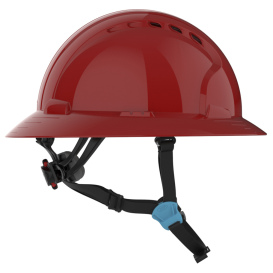 JSP Evolution 6262V Deluxe Full Brim Vented Safety Helmet - Wheel Ratchet Suspension - Red