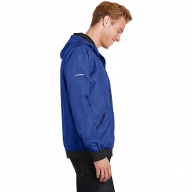 Sport-Tek JST53 Embossed Hooded Wind Jacket - True Royal/Black