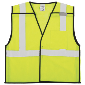 Kishigo 1535 Type R Class 2 Single Pocket Economy Breakaway Safety Vest - Yellow/Lime