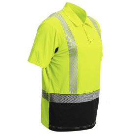 Kishigo 9222 Type R Class 2 Cool Touch Black Bottom Short Sleeve Polo