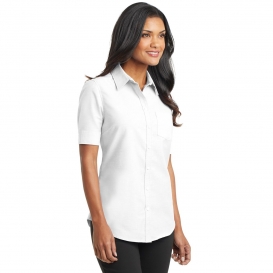 Port Authority L659 Ladies Short Sleeve SuperPro Oxford Shirt - White ...