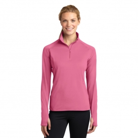 Sport-Tek LST850 Ladies Sport-Wick Stretch 1/2-Zip Pullover Sweatshirt ...