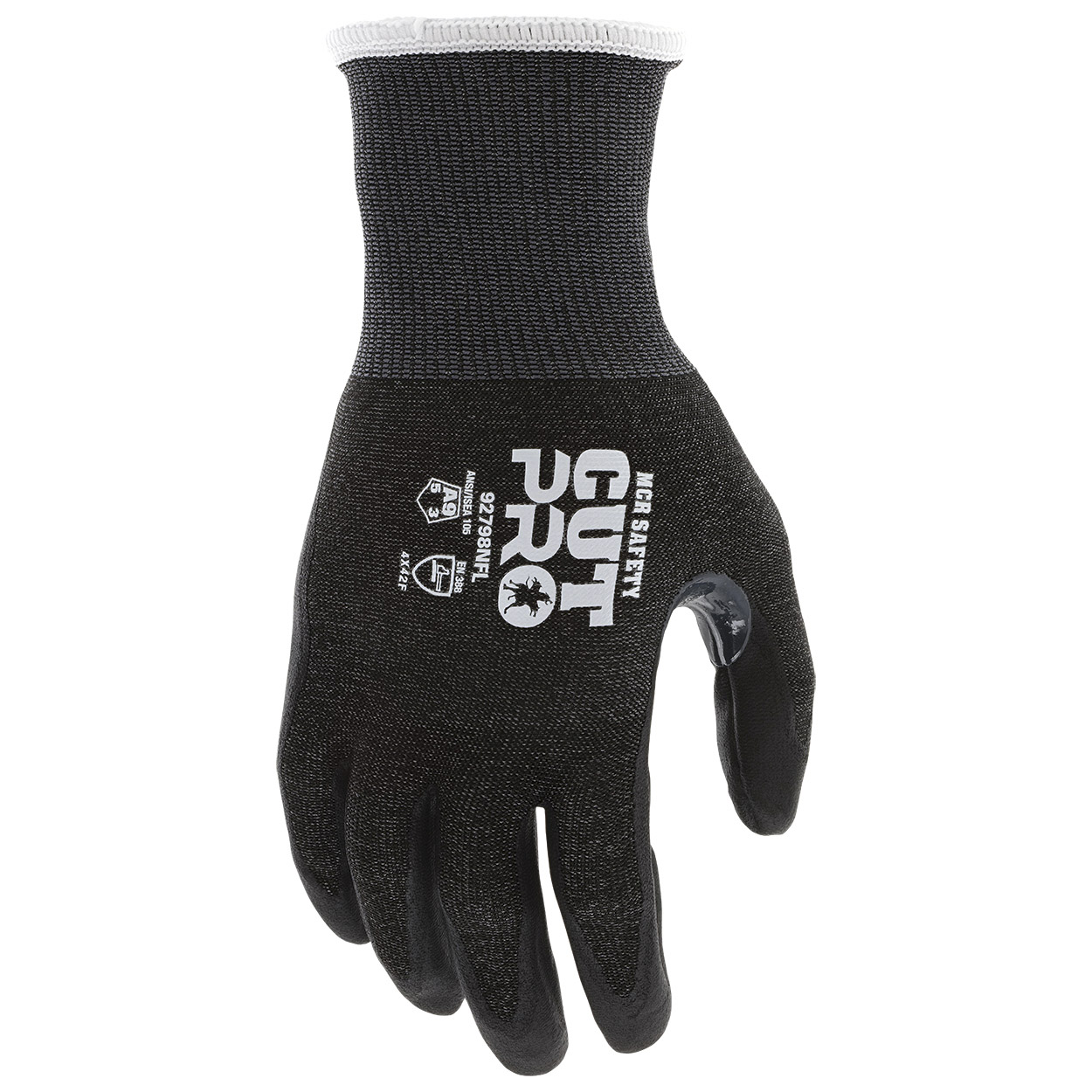 MCR Safety 92798NF Cut Pro 18 Gauge HyperMax HPPE Shell Gloves - Polyurethane Coated Palm & Fingers Coating