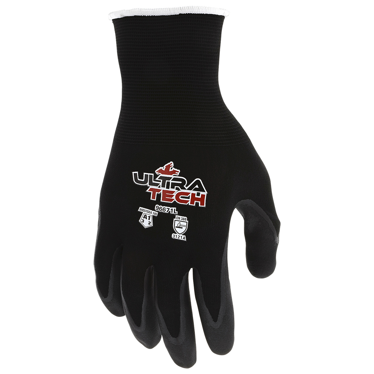 MCR Safety 96671 UltraTech ESD Work Gloves - 21 Gauge Nylon Shell - Micro Foam Palm Coating