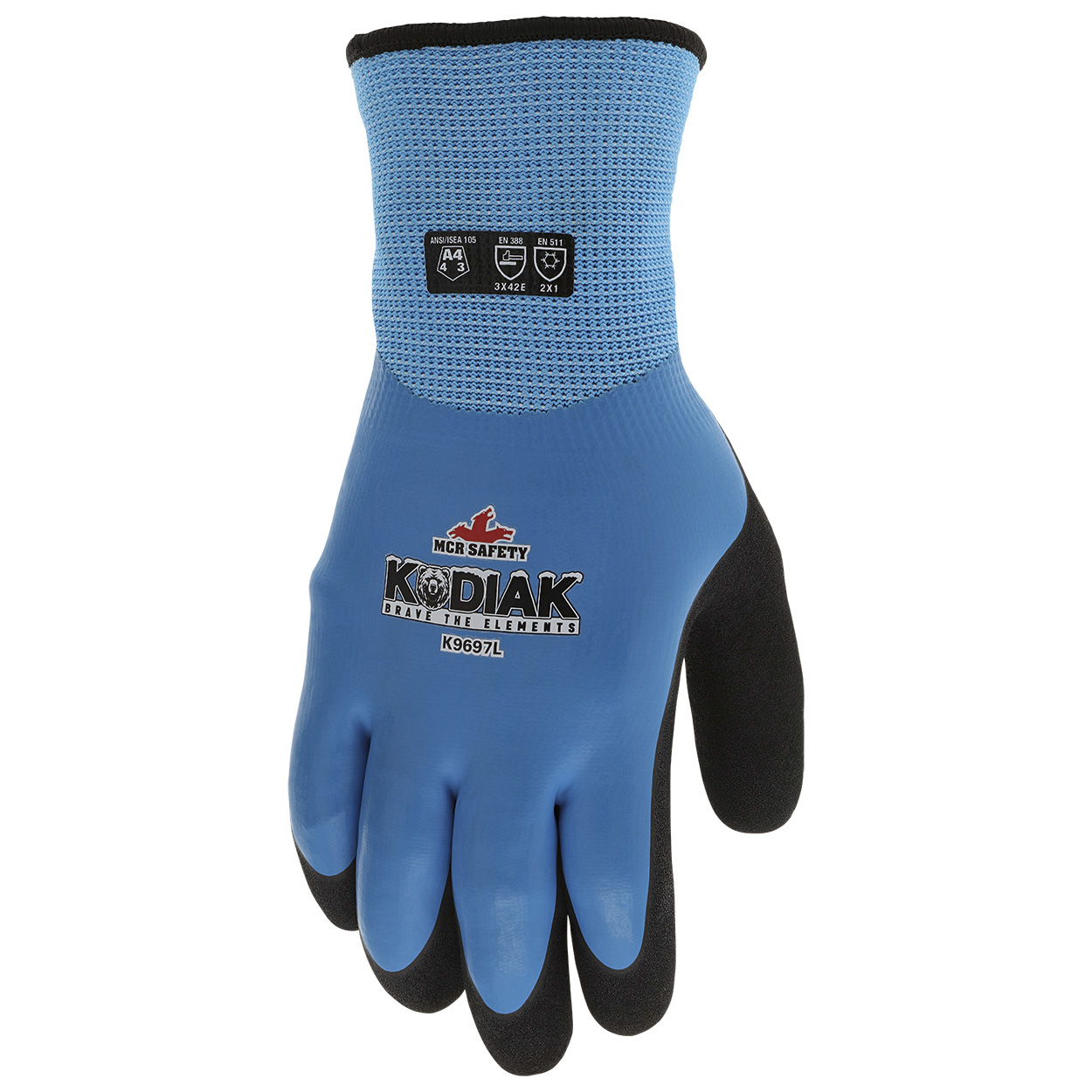 MCR Safety K9697 Kodiak Insulated Work Gloves - 10 Gauge Polyester Exterior - Sandy Latex Palm Coating