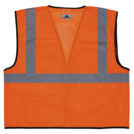MCR Safety VCL2MOZ Economy Type R Class 2 Mesh Safety Vest with Zipper - Orange