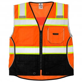 Kishigo 1516 Black Series Black Bottom Safety Vest - Orange