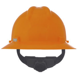 MSA 10021292 V-Gard Full Brim Hard Hat - Fas-Trac Suspension - Hi-Viz Orange